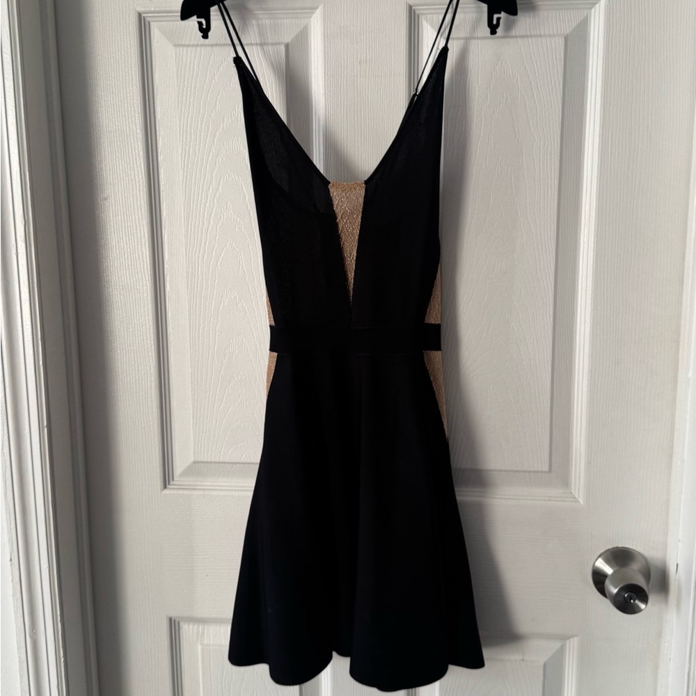 NBD Super Flattering Black and Tan Backless Dress (XS/Small)